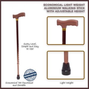 Economical Light Weight Aluminium Walking Stick Height Adjustable