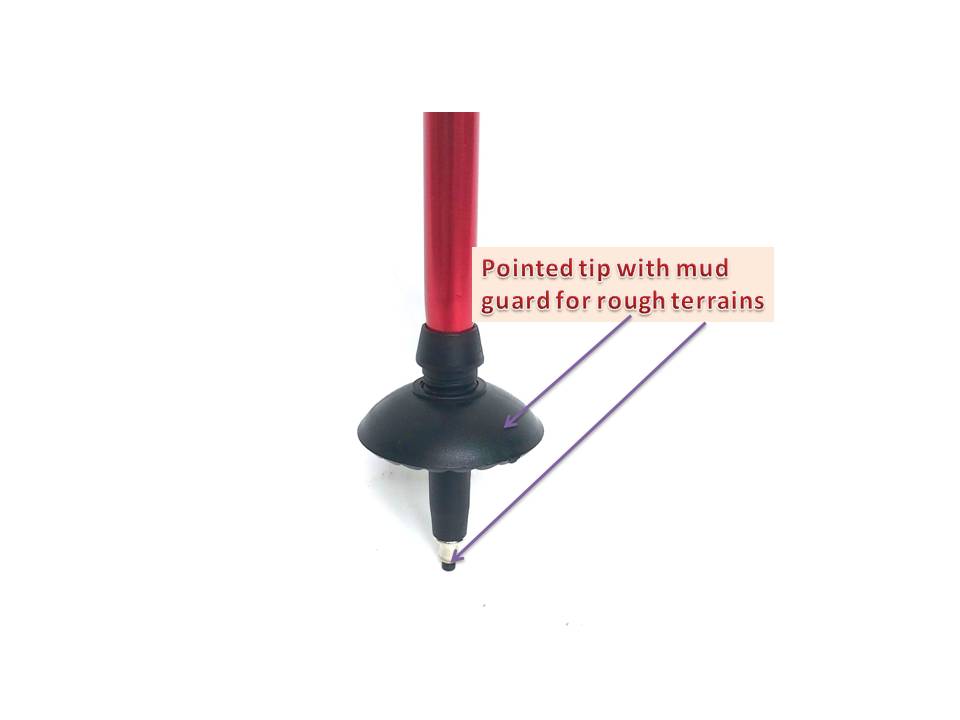 Aluminium Light Weight Walking Trekking Stick Telescopic Height Adjustment - Image 3