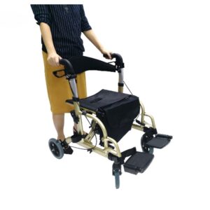 Aluminum Rollator Walker Push Chair With Legrest Height Adjust