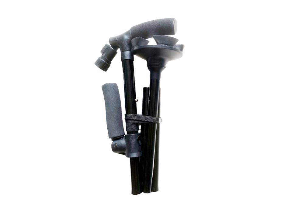 Twin Grip Cane Foldable Light Weight Aluminium Walking Stick With Double Handles LED Light - Image 3