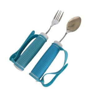 Bendable Weighted Fork Spoon Self Feeding for Elderly Parkinson Arthritis Patient Experiencing Hand Tremor Shaking Stiffness Weakness