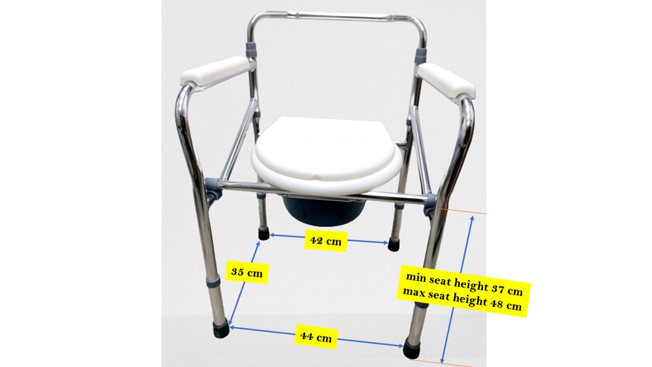 Sunshine NW Lightweight Stationary Height Adjustable Commode Chair With Armrest - Image 2