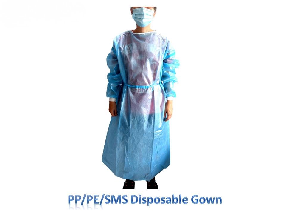 Disposable Isolation Gown PP/PP+PE/SMS Material