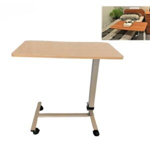 Over Bed Table with 360° Swivel Wheels For Bed, Wheelchair, Commode