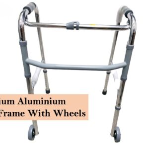 Premium Aluminium Walking Frame With Two Front Wheels Height Adjustable