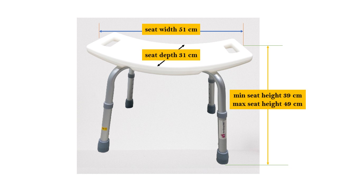 Ultra-Lightweight Aluminium Frame Shower Chair Stool - Image 2
