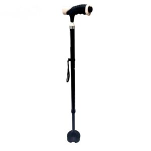 Lightweight Aluminum Height Adjustable Round Pivot Quad Base Walking Stick With LED Light SMART